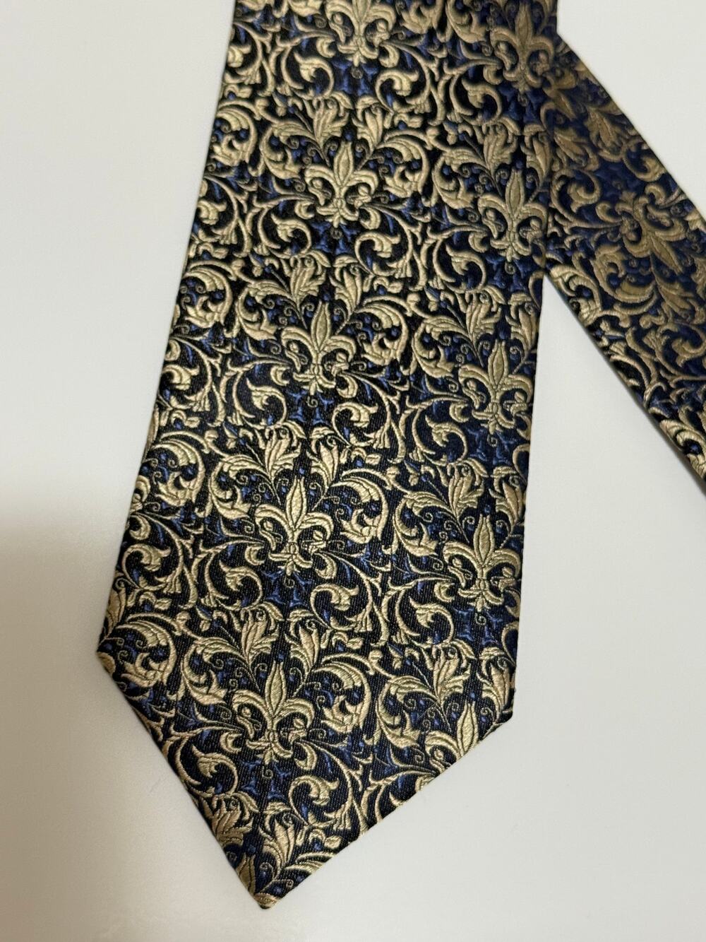 Vintage 90's Ateseta Abstract Men's Necktie - Green & Gold